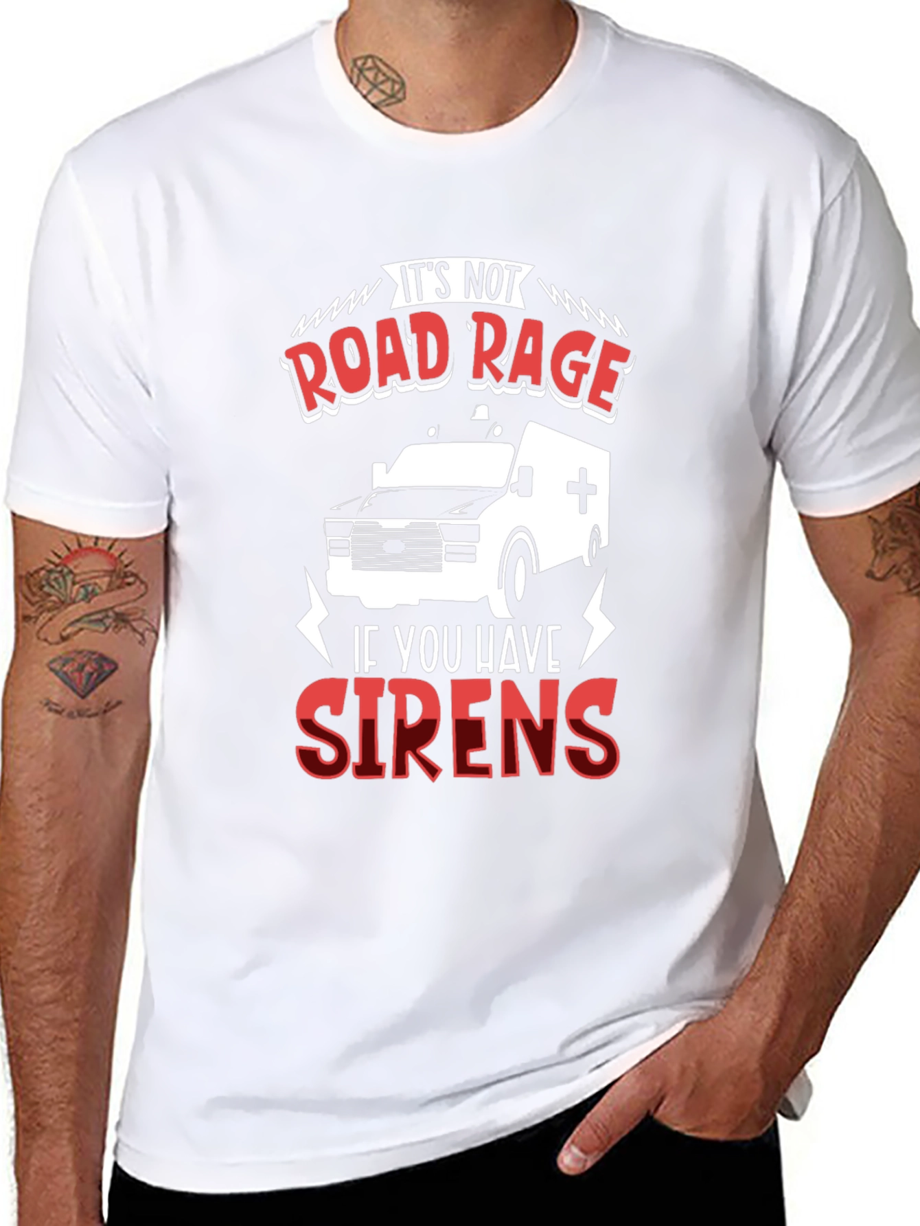 Road Rage Sirens Black T-Shirt