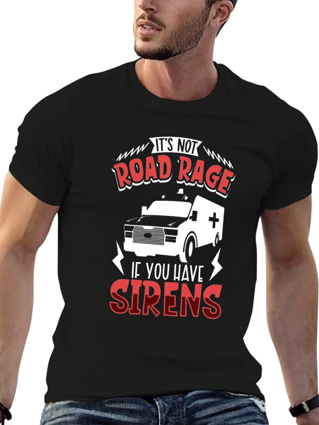 Road Rage Sirens Black T-Shirt
