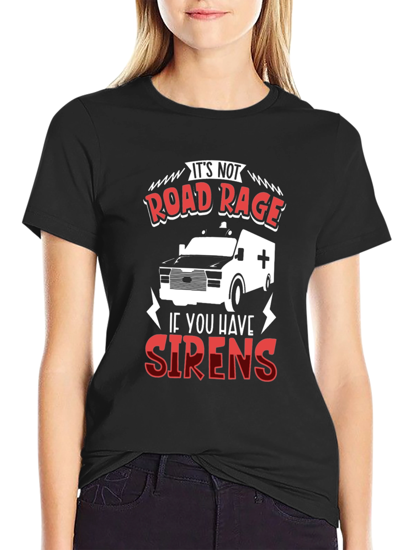 Road Rage Sirens Black T-Shirt