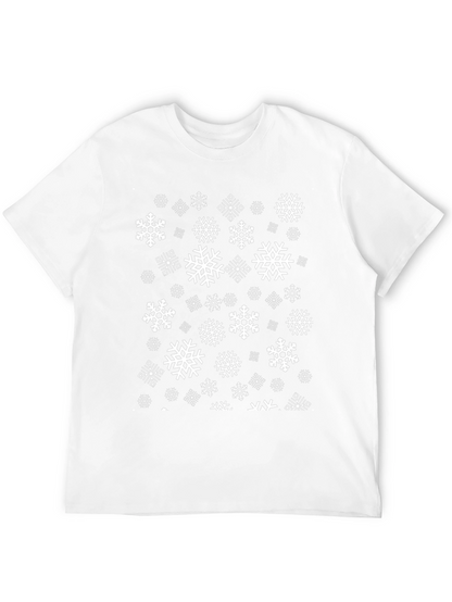 Snowflake Pattern Black T-Shirt