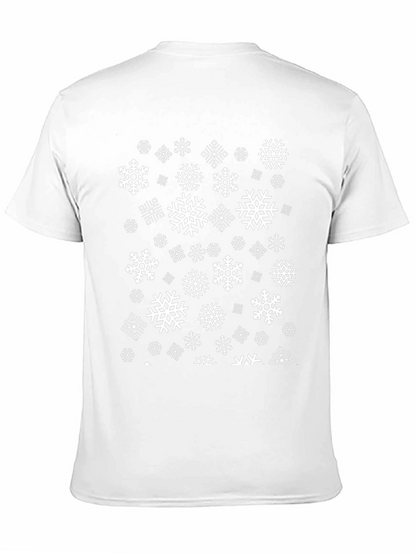 Snowflake Pattern Black T-Shirt