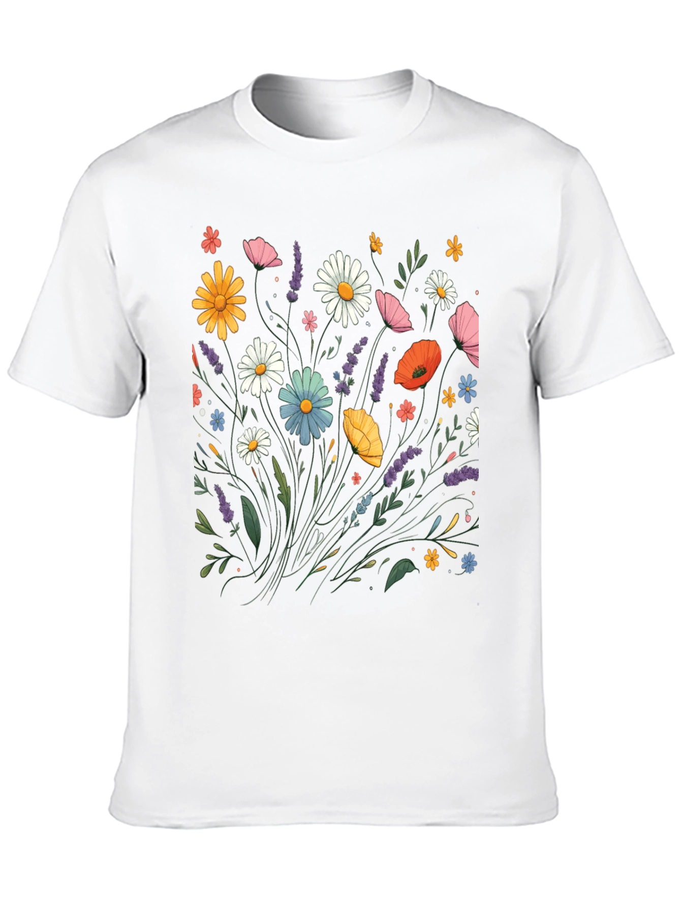 Floral Print Black T-Shirt
