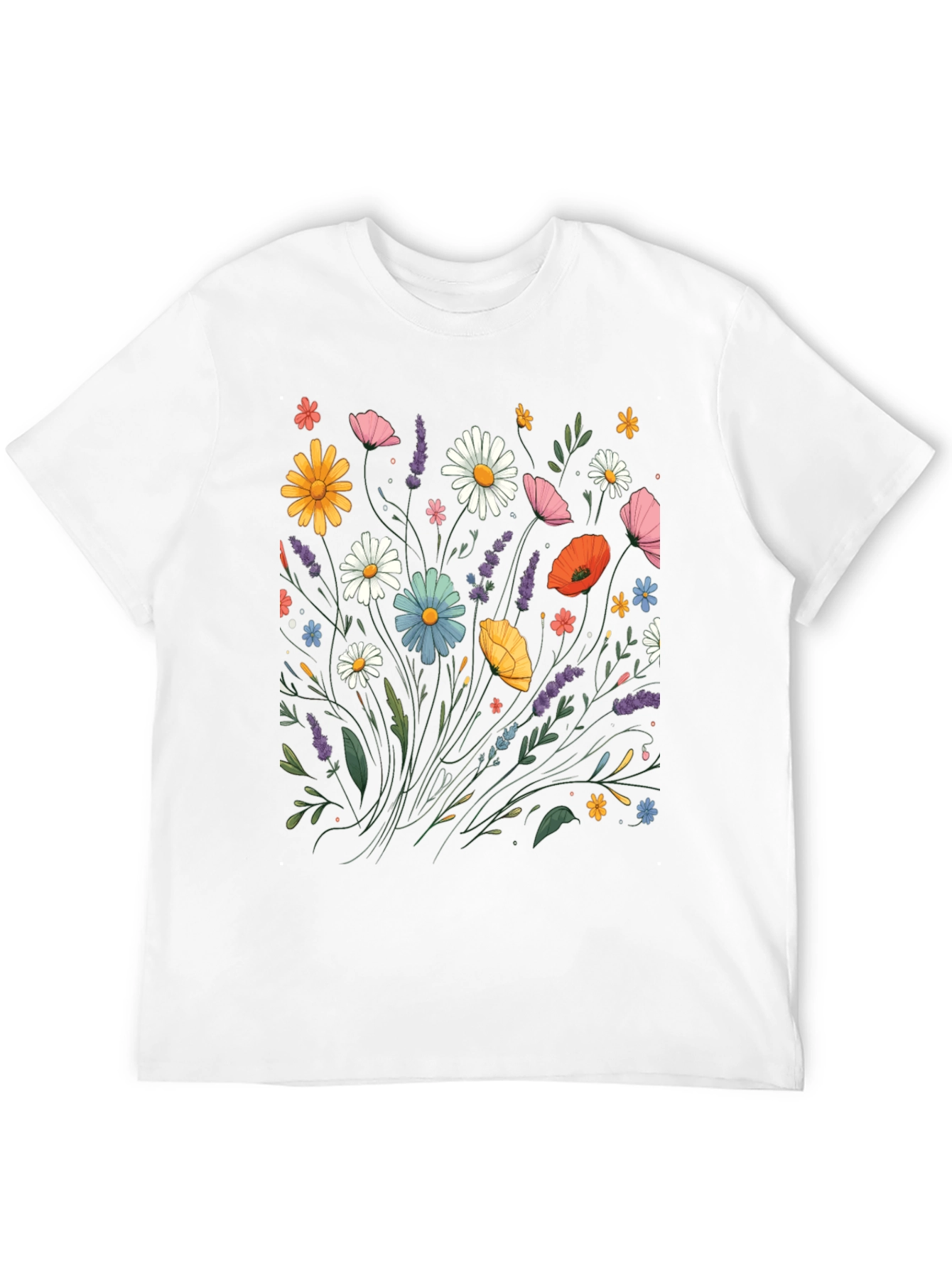 Floral Print Black T-Shirt