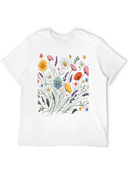 Floral Print Black T-Shirt