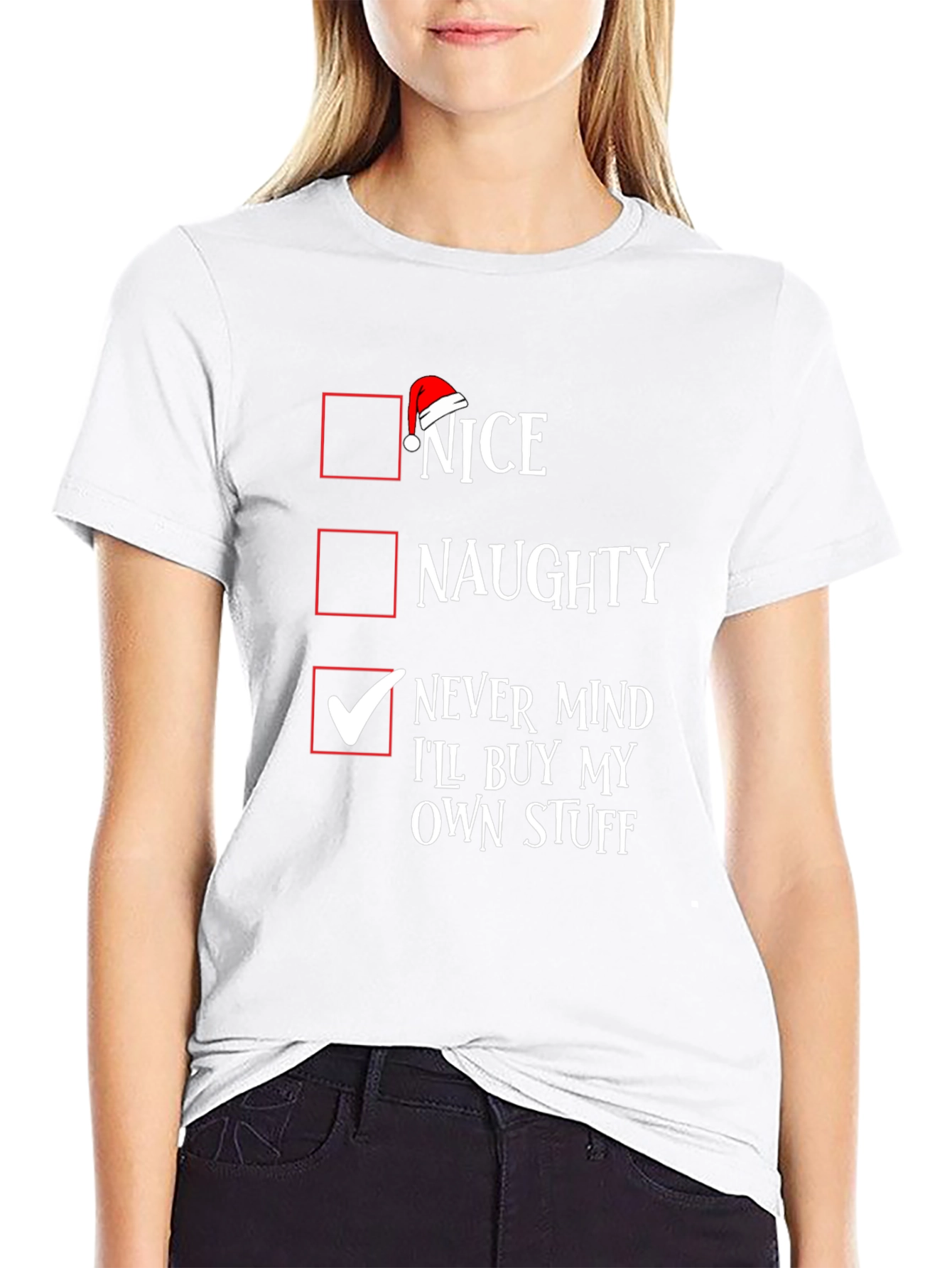 Nice Naughty Never Mind Christmas T-Shirt