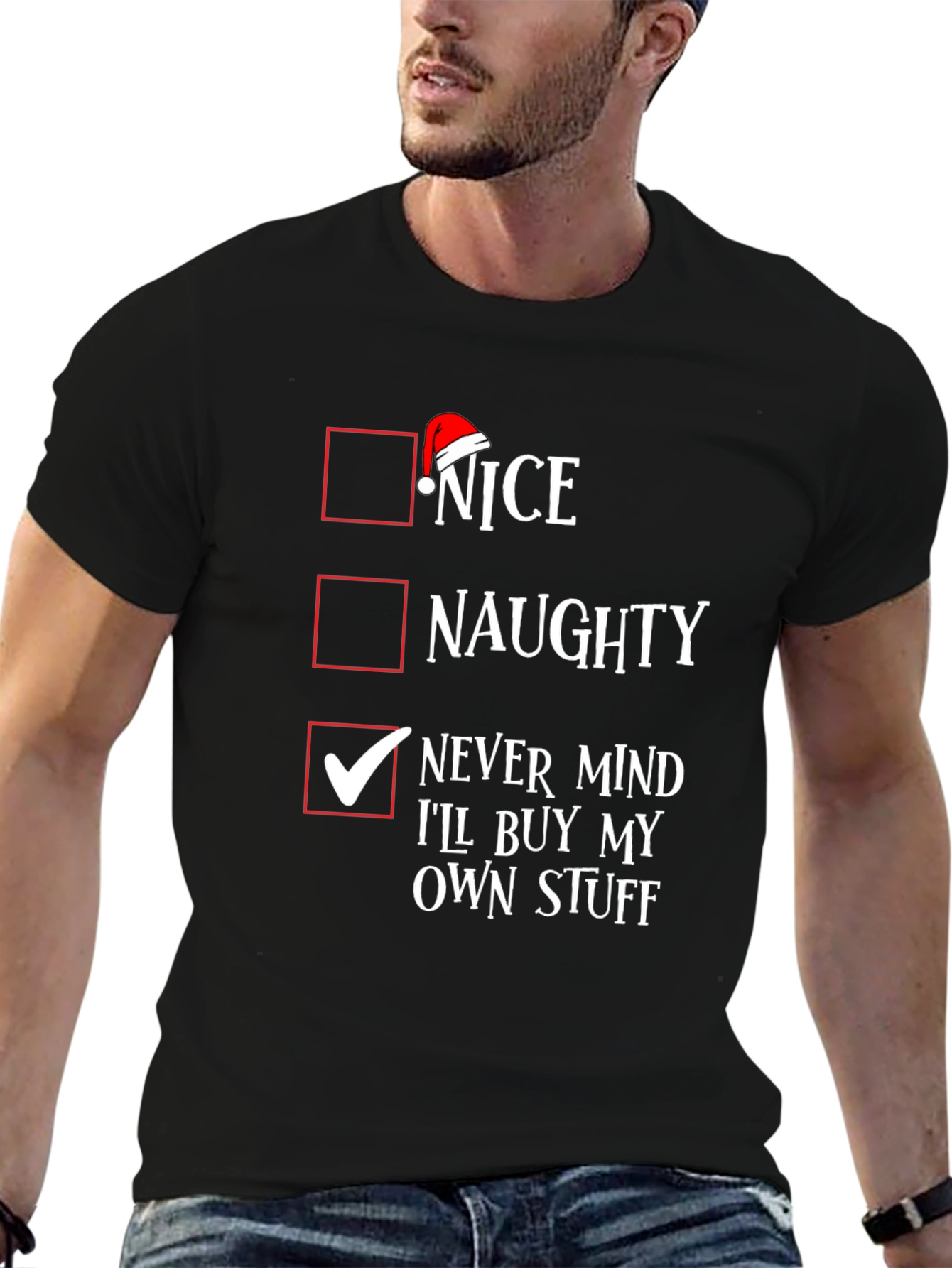 Nice Naughty Never Mind Christmas T-Shirt