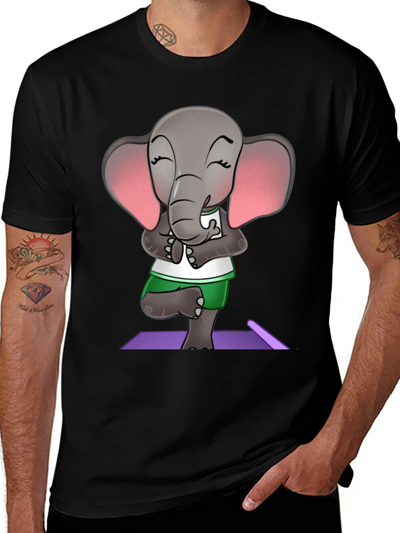 Yoga Elephant Graphic Tee - Zen Style