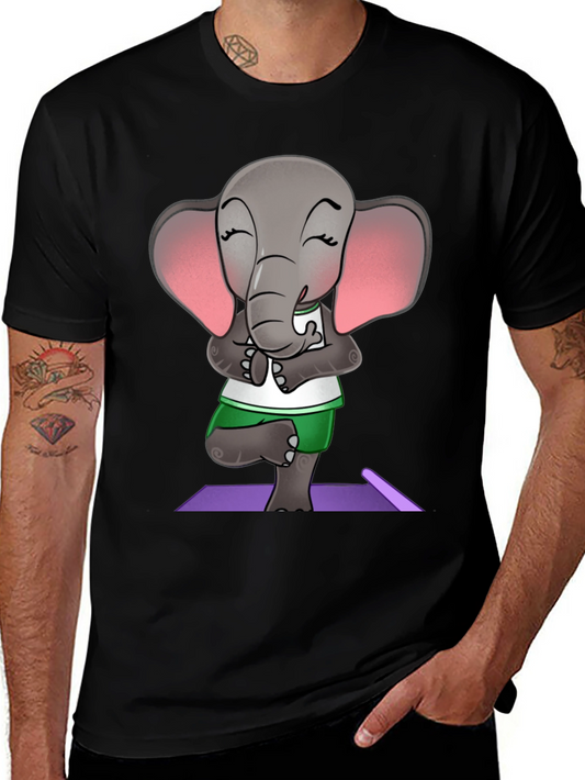 Yoga Elephant Graphic Tee - Zen Style