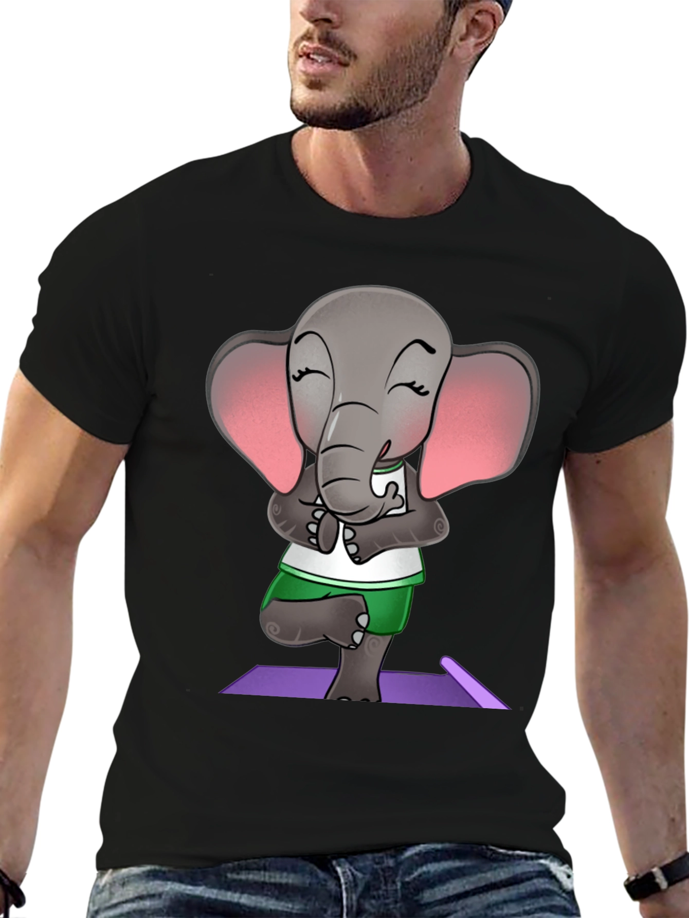 Yoga Elephant Graphic Tee - Zen Style