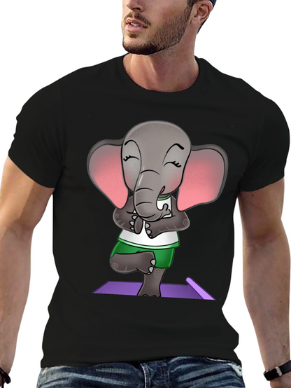 Yoga Elephant Graphic Tee - Zen Style