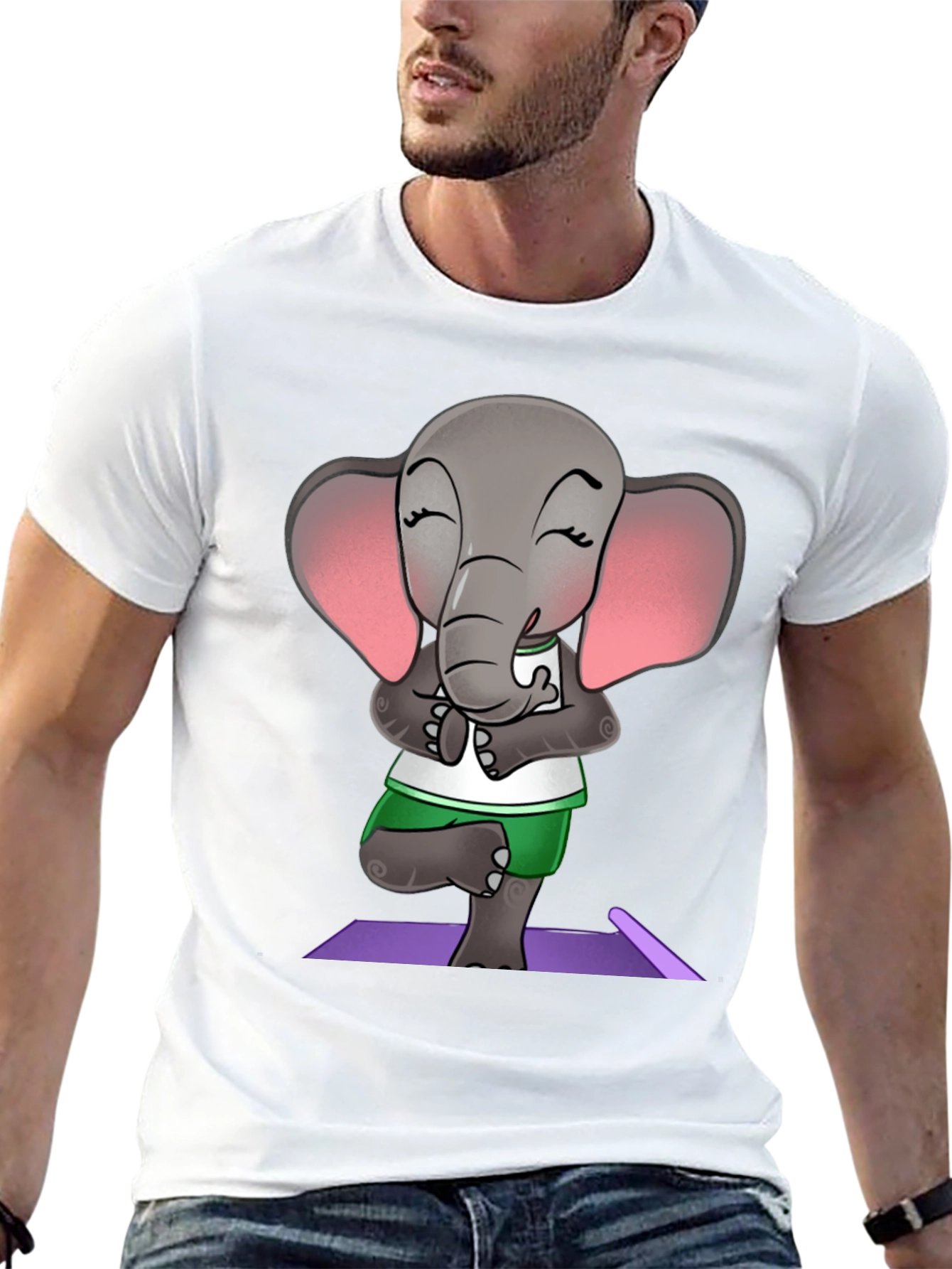 Yoga Elephant Graphic Tee - Zen Style