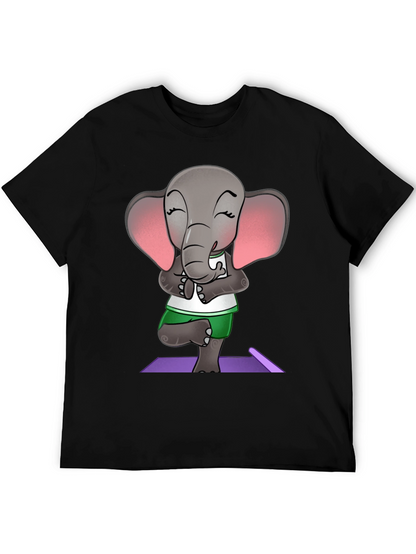 Yoga Elephant Graphic Tee - Zen Style