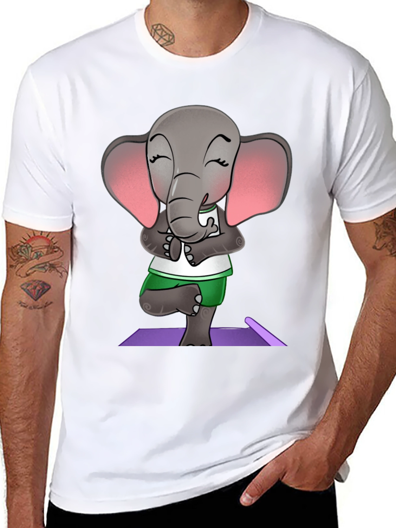 Yoga Elephant Graphic Tee - Zen Style