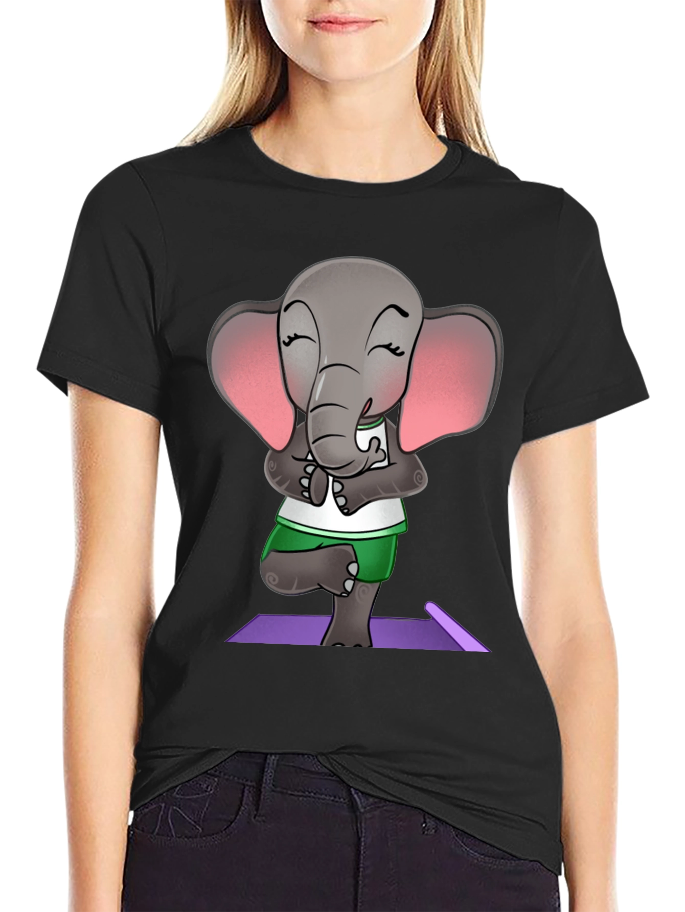 Yoga Elephant Graphic Tee - Zen Style