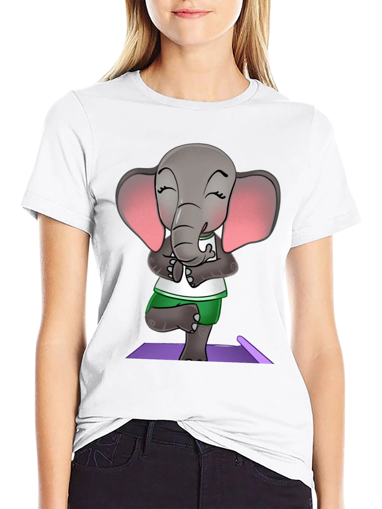 Yoga Elephant Graphic Tee - Zen Style