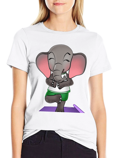 Yoga Elephant Graphic Tee - Zen Style