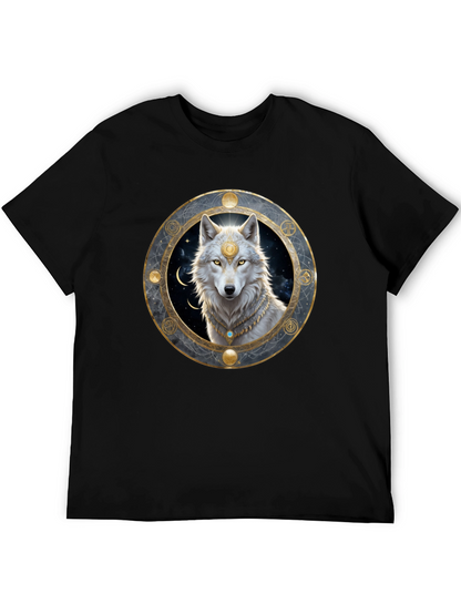 Mystic Wolf Graphic Tee - Black