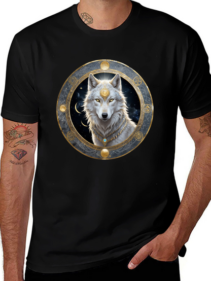 Mystic Wolf Graphic Tee - Black
