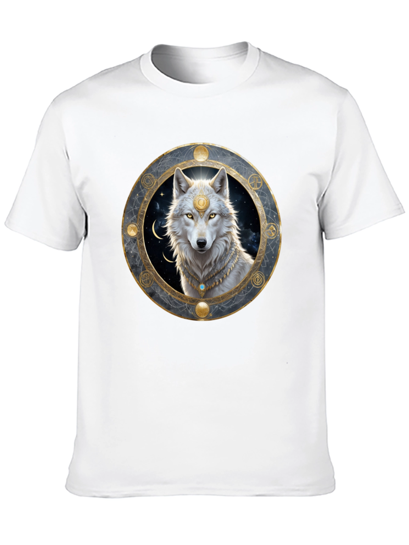 Mystic Wolf Graphic Tee - Black