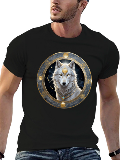 Mystic Wolf Graphic Tee - Black