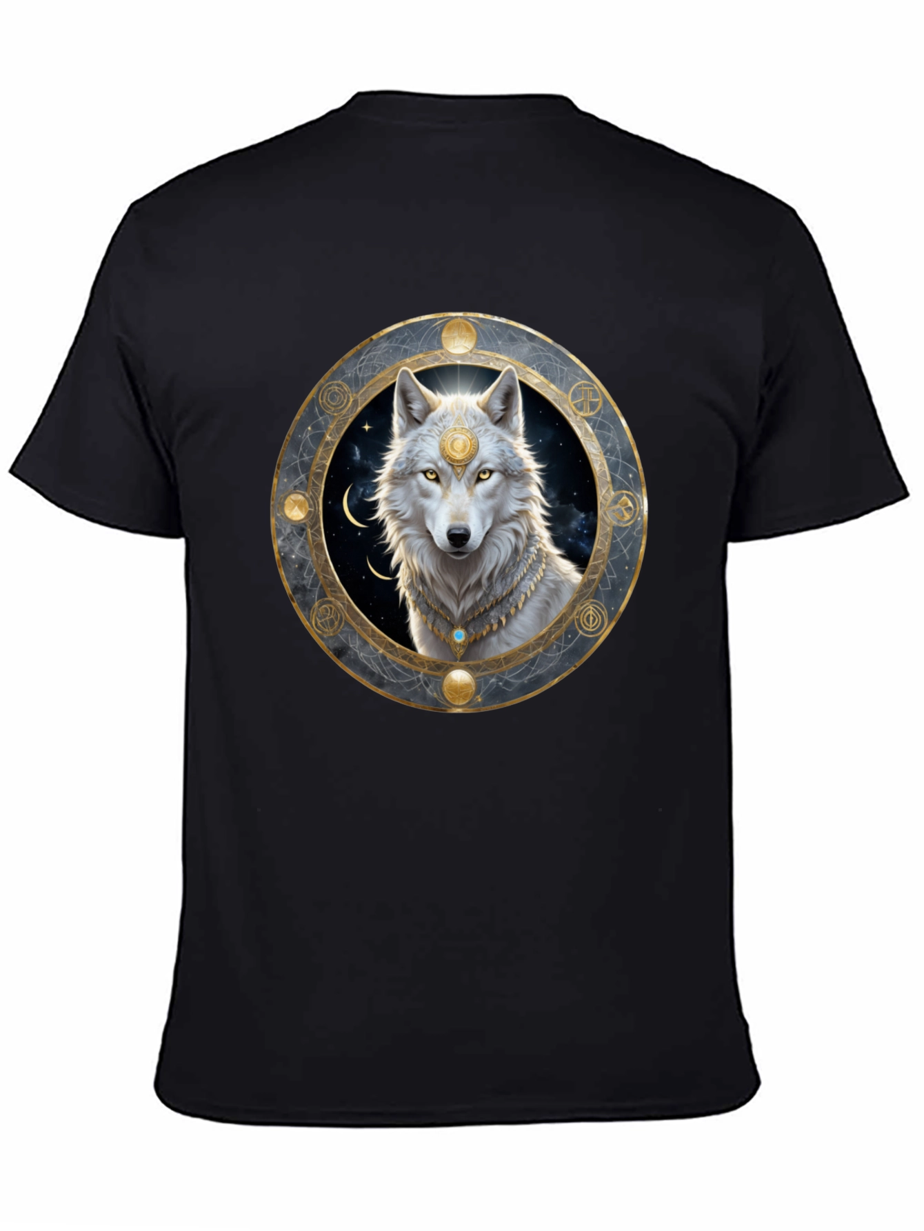 Mystic Wolf Graphic Tee - Black