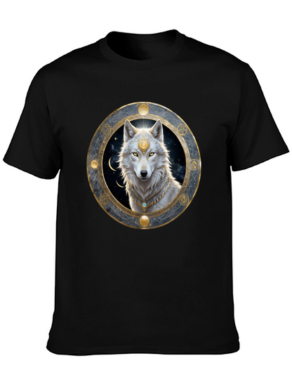 Mystic Wolf Graphic Tee - Black