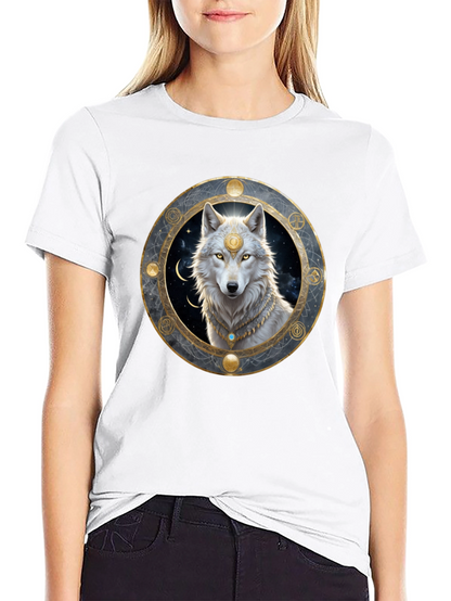Mystic Wolf Graphic Tee - Black