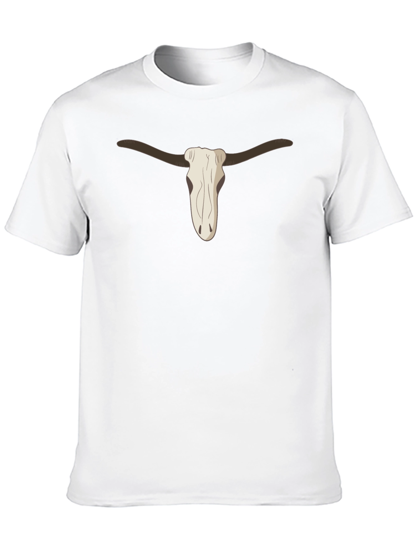 Cool Steer Skull Graphic Tee - Casual Black T-Shirt