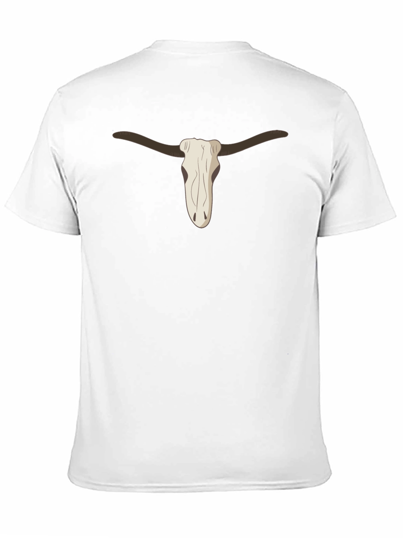 Cool Steer Skull Graphic Tee - Casual Black T-Shirt