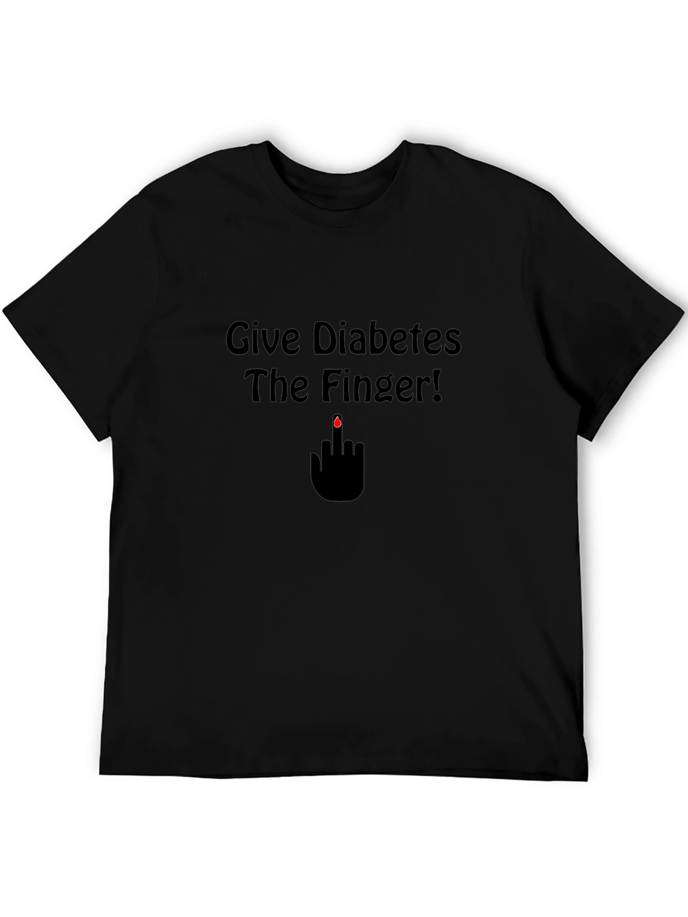 Give Diabetes The Finger T-Shirt - Black