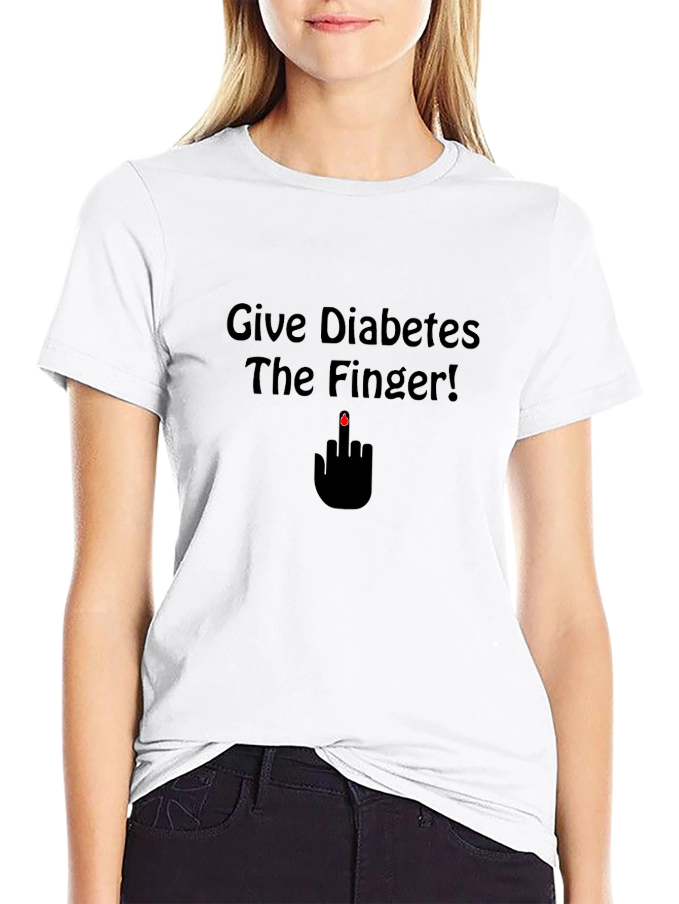 Give Diabetes The Finger T-Shirt - Black