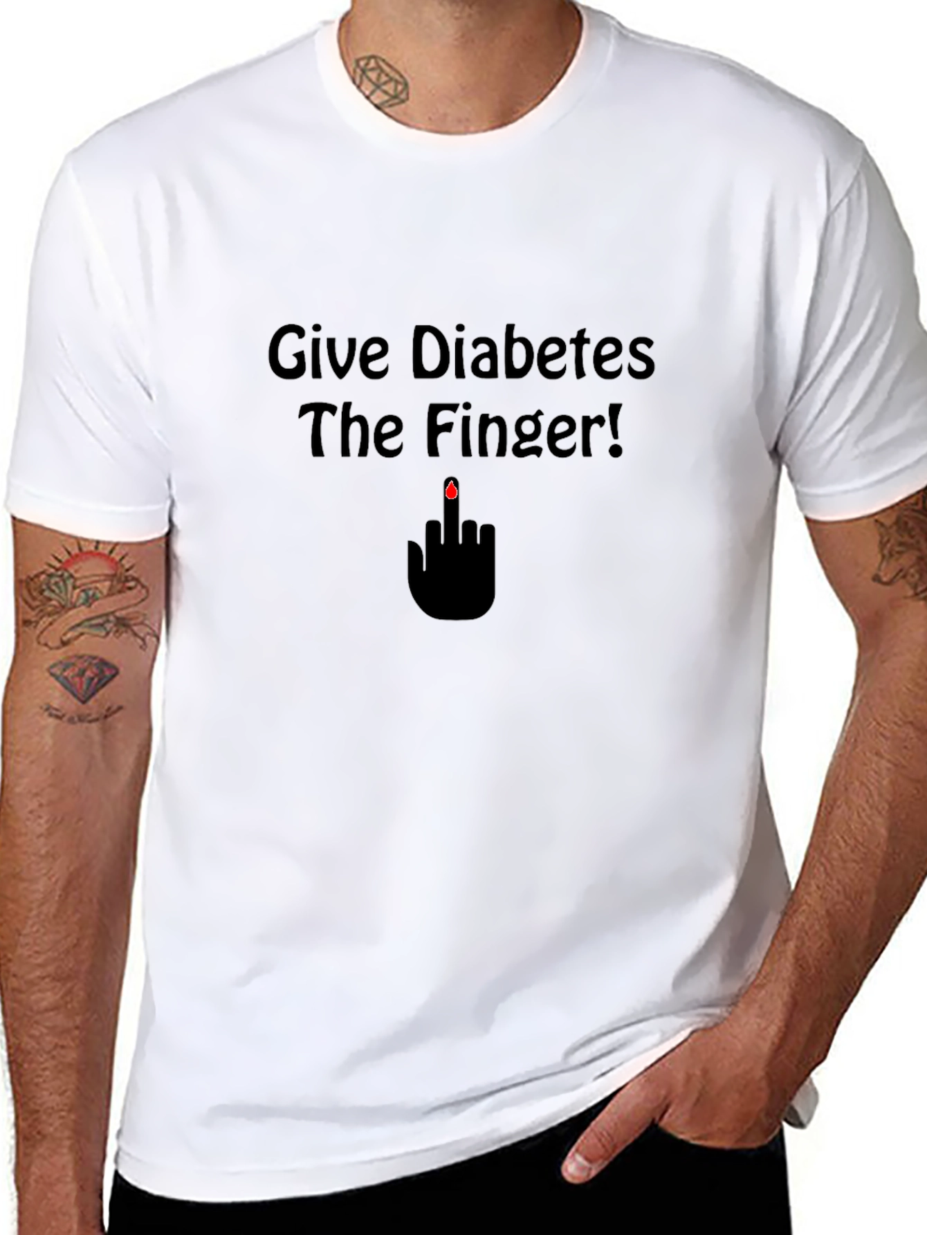 Give Diabetes The Finger T-Shirt - Black