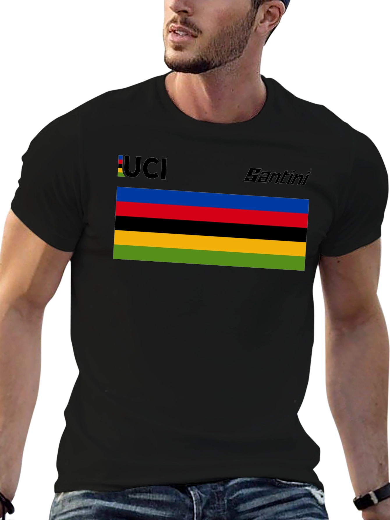 UCI Santini Black T-Shirt - Cycling Fan Apparel