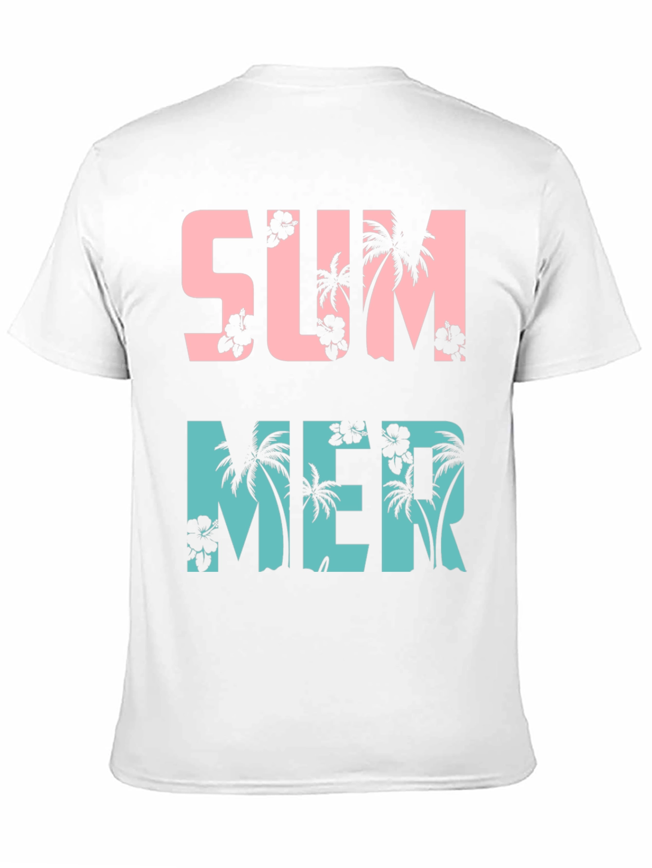 Summer Palm Tree Graphic Print Crew Neck T-Shirt