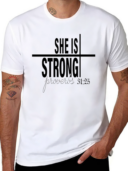 She Is Strong Proverbs Christian T-Shirt