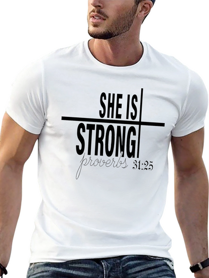 She Is Strong Proverbs Christian T-Shirt