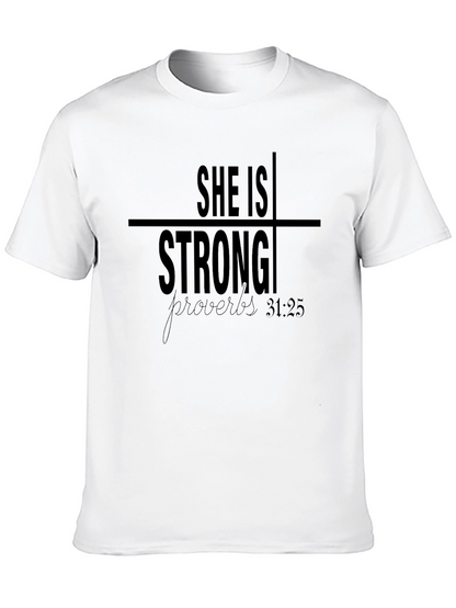 She Is Strong Proverbs Christian T-Shirt