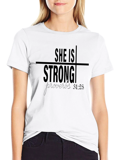 She Is Strong Proverbs Christian T-Shirt