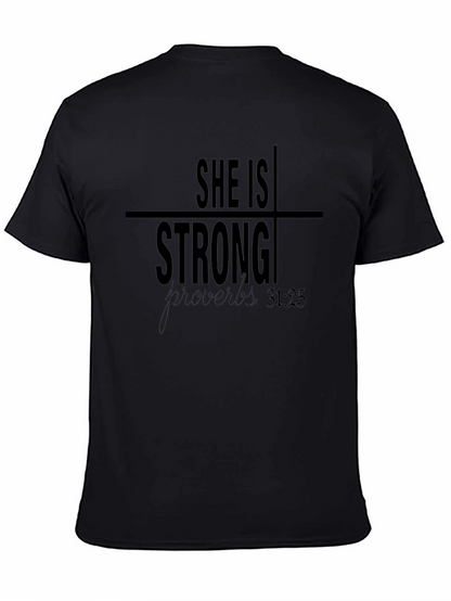 She Is Strong Proverbs Christian T-Shirt