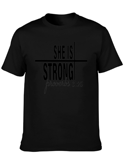 She Is Strong Proverbs Christian T-Shirt