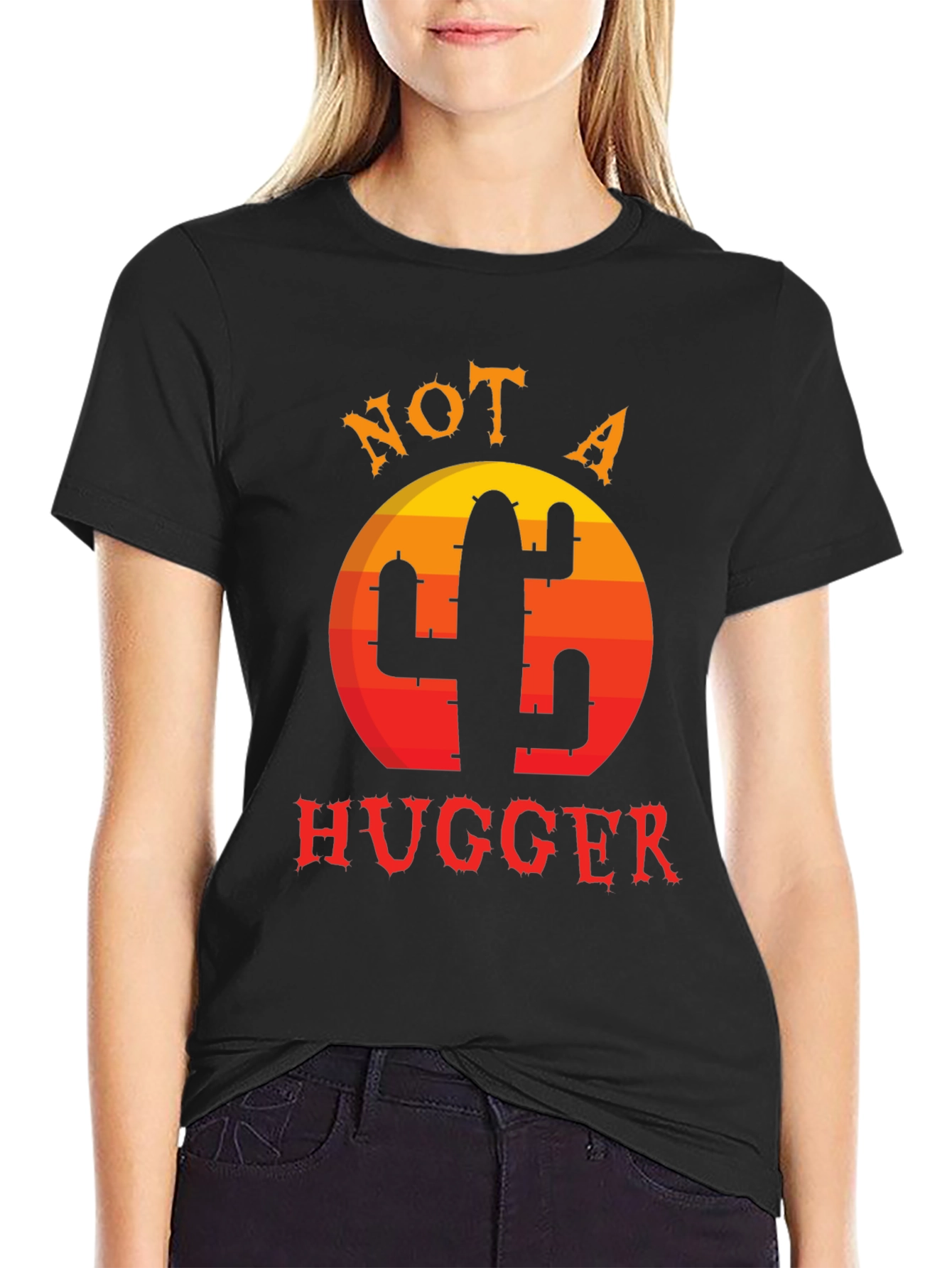 Not a Hugger Cactus T-Shirt - Funny Graphic Tee