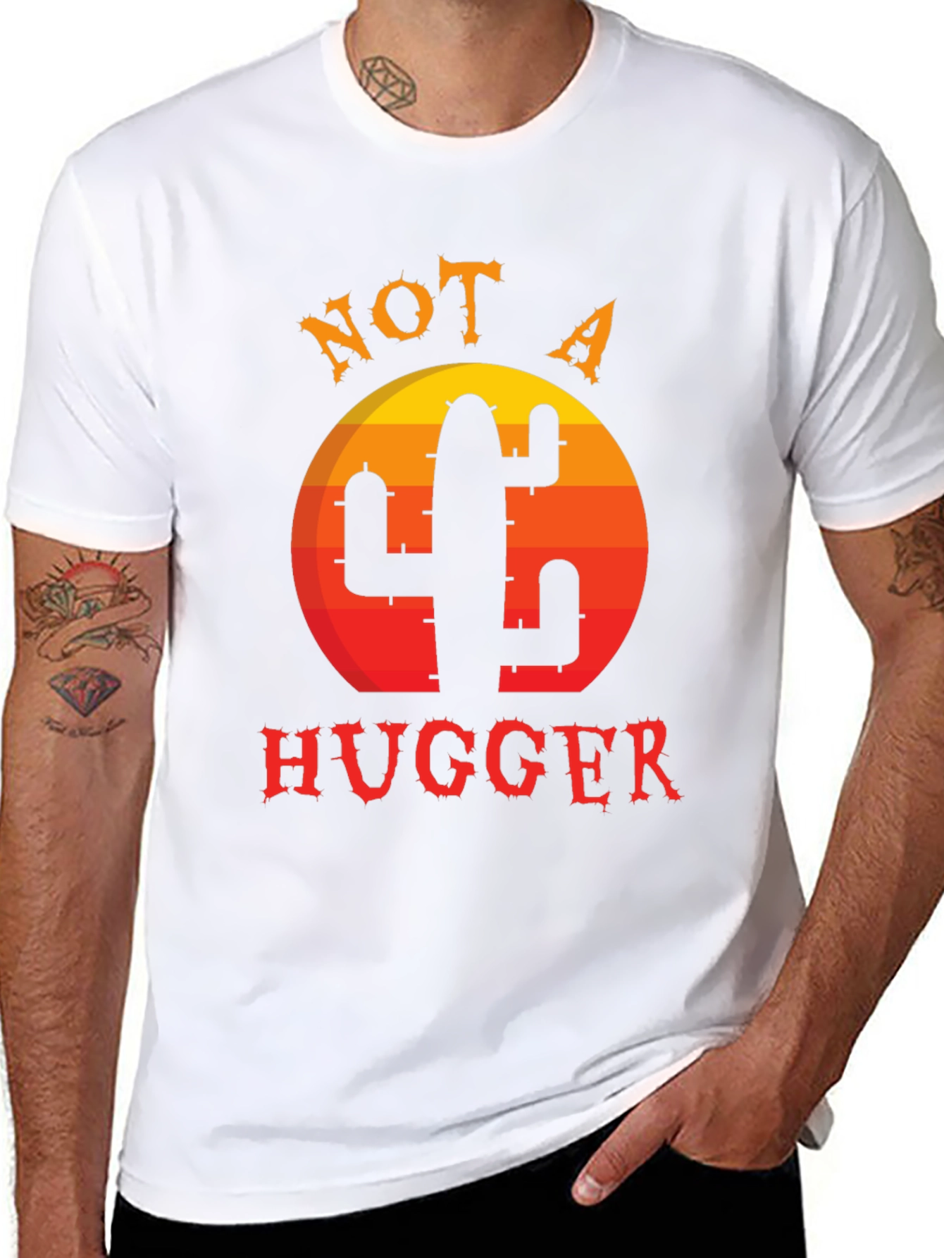 Not a Hugger Cactus T-Shirt - Funny Graphic Tee