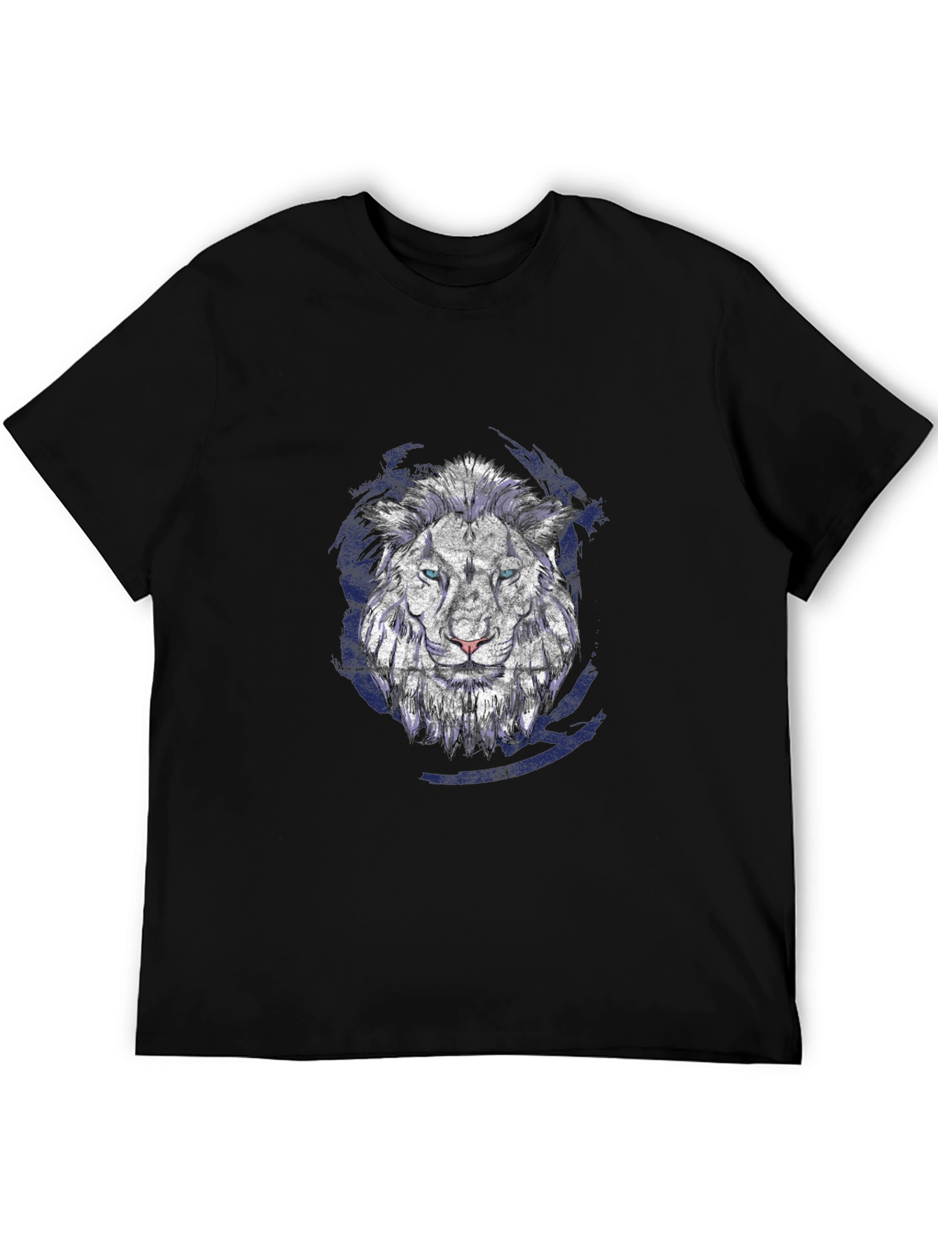 Lion Graphic Print Black T-Shirt