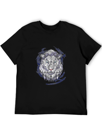 Lion Graphic Print Black T-Shirt