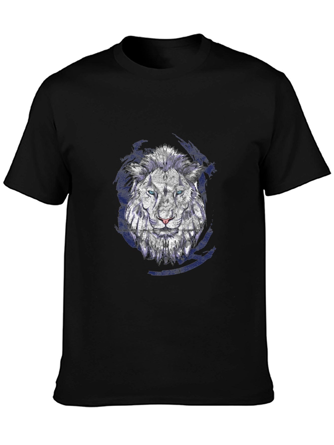 Lion Graphic Print Black T-Shirt