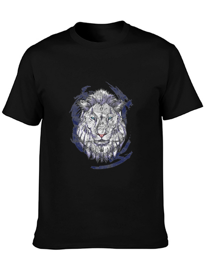 Lion Graphic Print Black T-Shirt