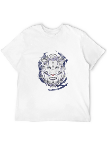 Lion Graphic Print Black T-Shirt