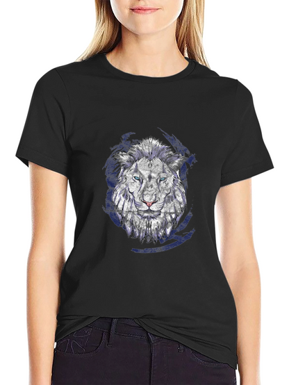 Lion Graphic Print Black T-Shirt