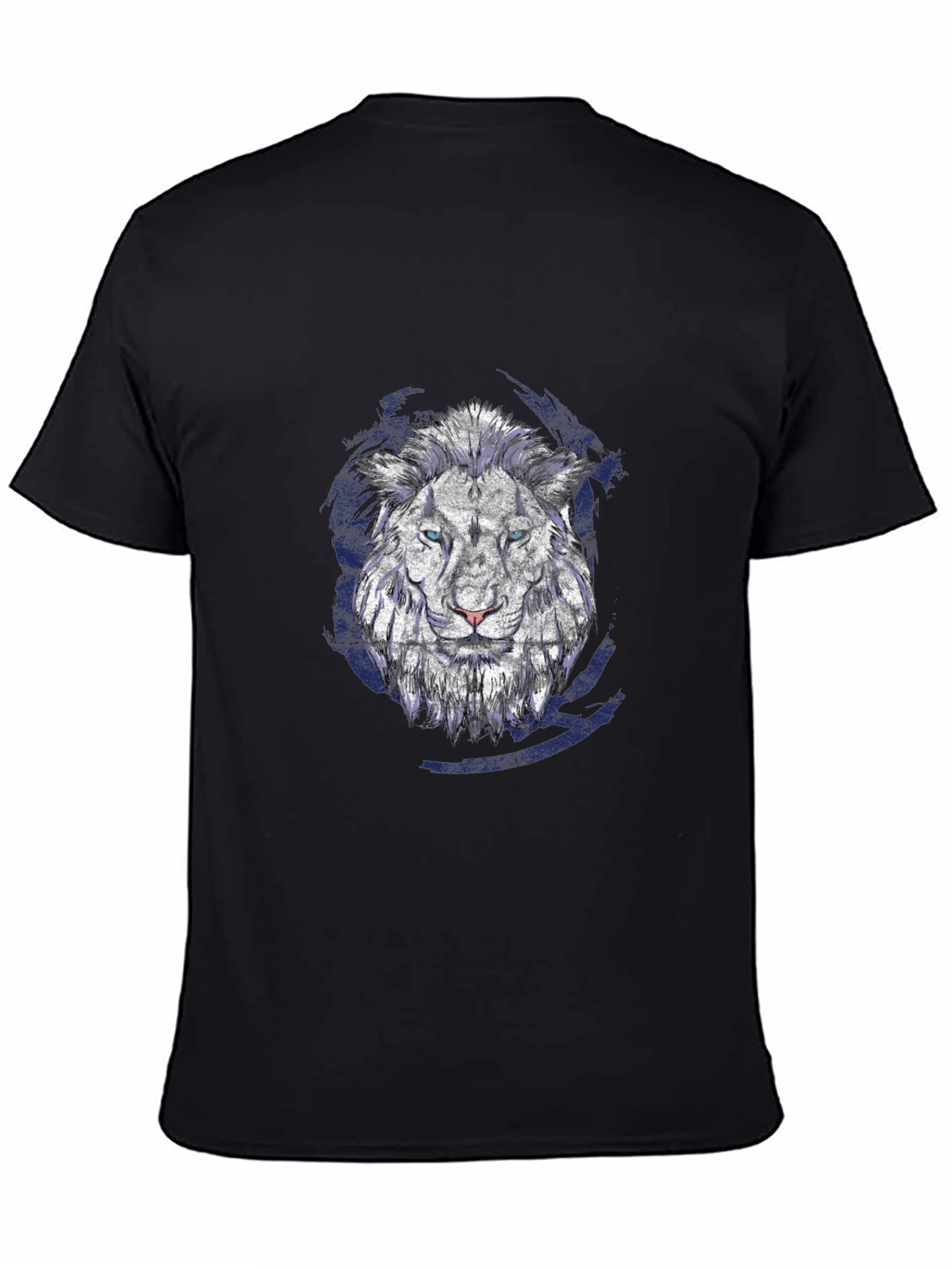Lion Graphic Print Black T-Shirt