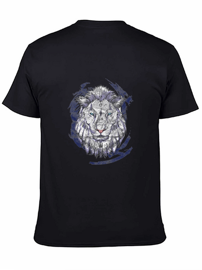 Lion Graphic Print Black T-Shirt
